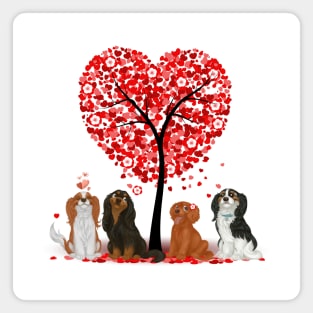 Cavalier King Charles Spaniels Love and Valentine Design Magnet